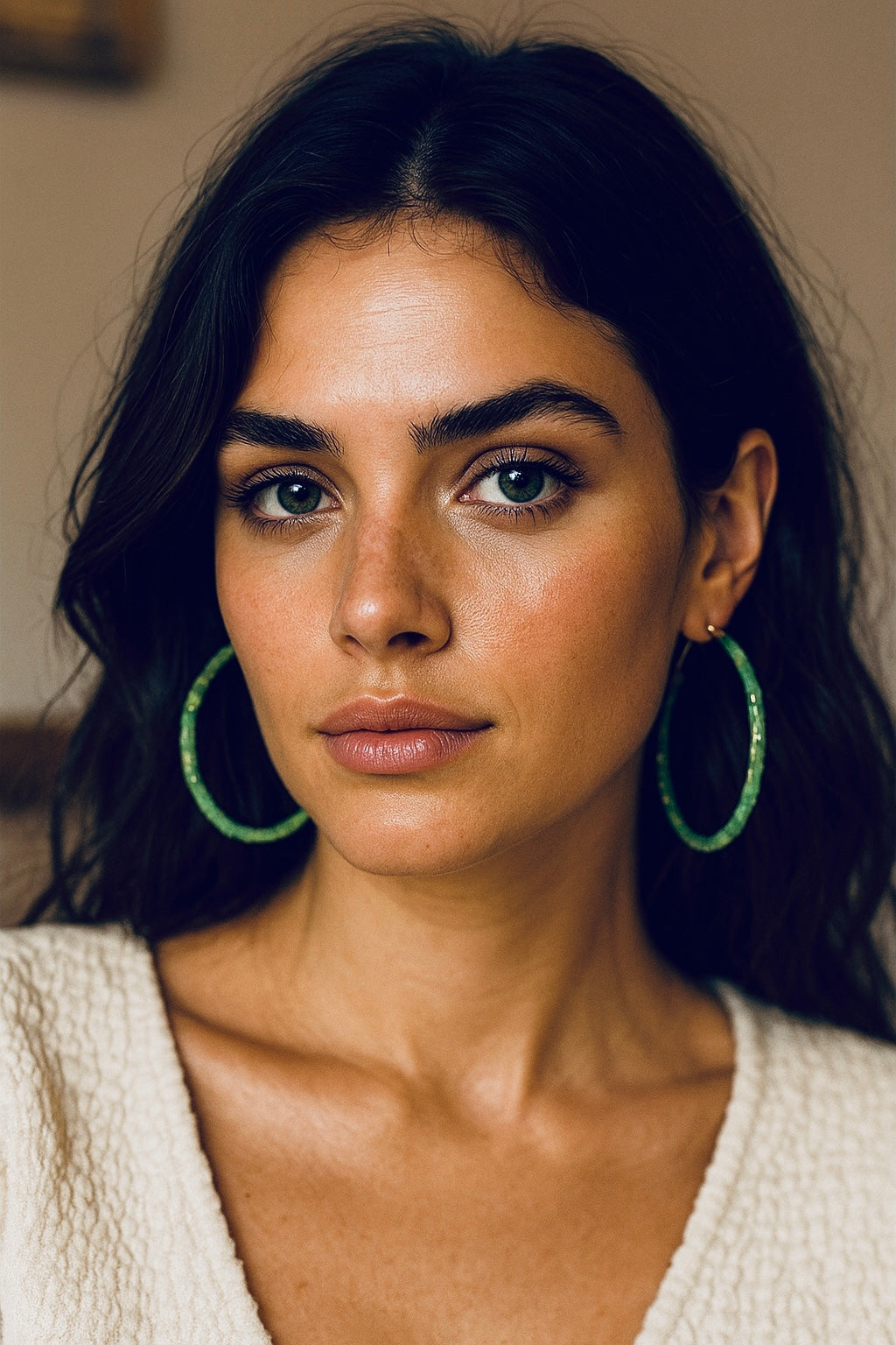 Green Aventurine Hoop Earrings – Earthy Vibes Only